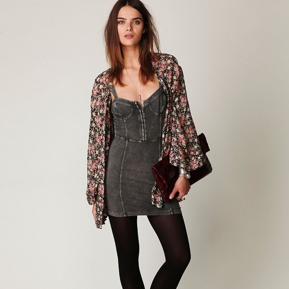Free People Bodycon Bustier Mini Dress washed slip